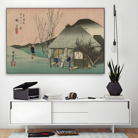 Quadro Stampa su Tela La casa del te, Utagawa Hiroshige - CupidoDesign