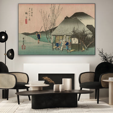 Quadro Stampa su Tela La casa del te, Utagawa Hiroshige - CupidoDesign