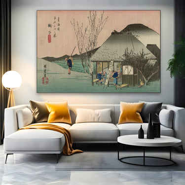 Quadro Stampa su Tela La casa del te, Utagawa Hiroshige - CupidoDesign