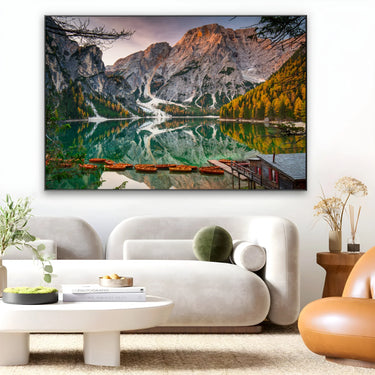 Quadro Stampa su Tela Lago di Braies - CupidoDesign