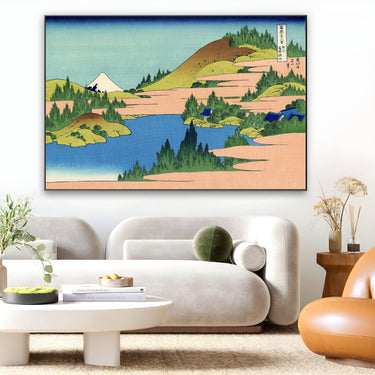 Quadro Stampa su Tela Lago di Hakone nella provincia di Segami, Katsushika Hokusai - CupidoDesign