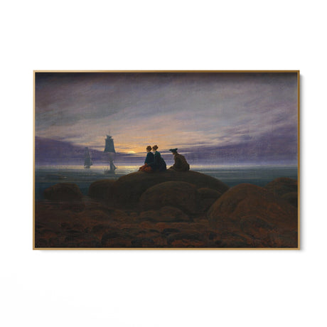 Quadro Stampa su Tela La luna sorge dal mar, Caspar David Friedrich - CupidoDesign