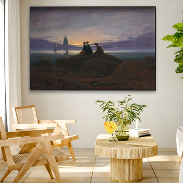 Quadro Stampa su Tela La luna sorge dal mar, Caspar David Friedrich - CupidoDesign