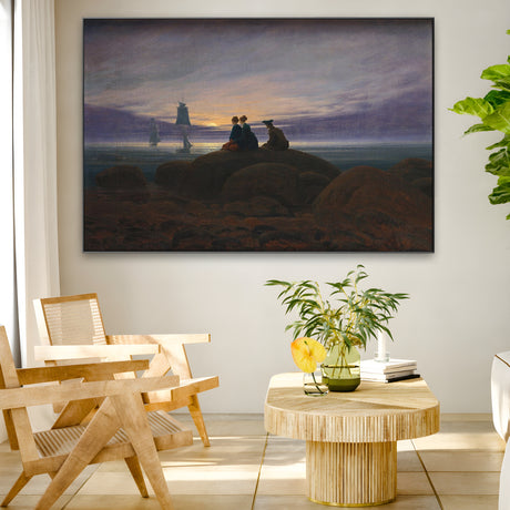 Quadro Stampa su Tela La luna sorge dal mar, Caspar David Friedrich - CupidoDesign