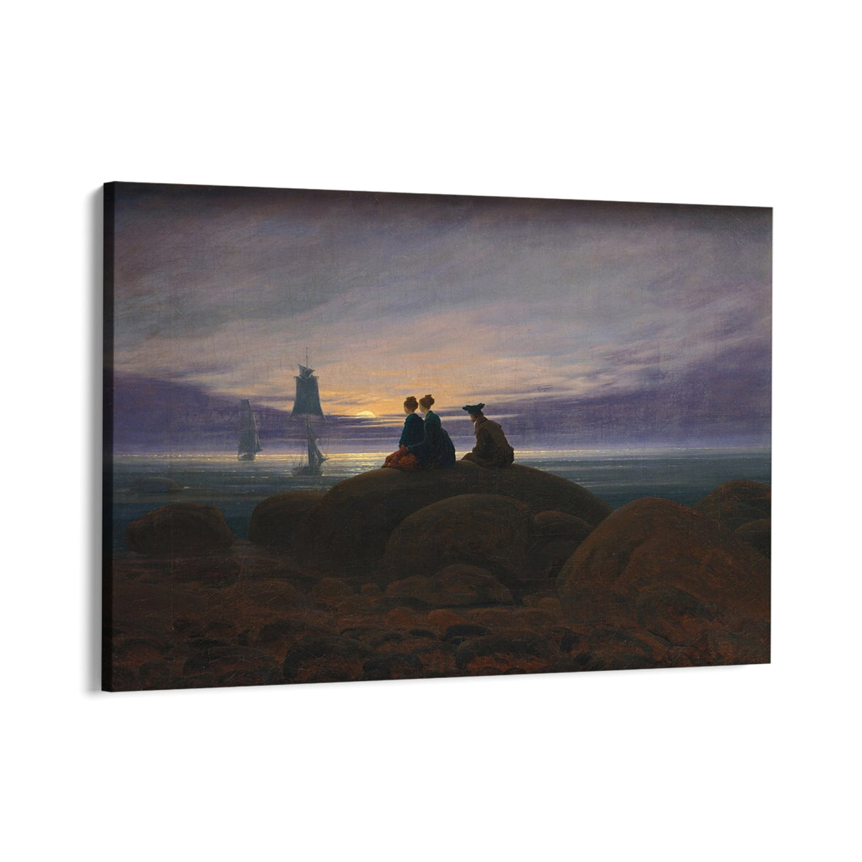 Quadro Stampa su Tela La luna sorge dal mar, Caspar David Friedrich - CupidoDesign