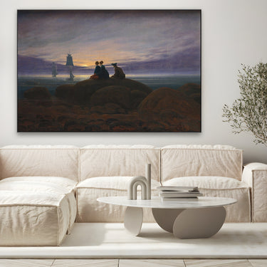 Quadro Stampa su Tela La luna sorge dal mar, Caspar David Friedrich - CupidoDesign