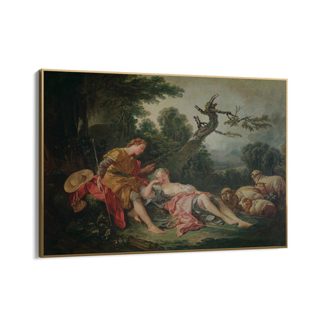 Quadro Stampa su Tela La pastorella addormentata, François Boucher - CupidoDesign