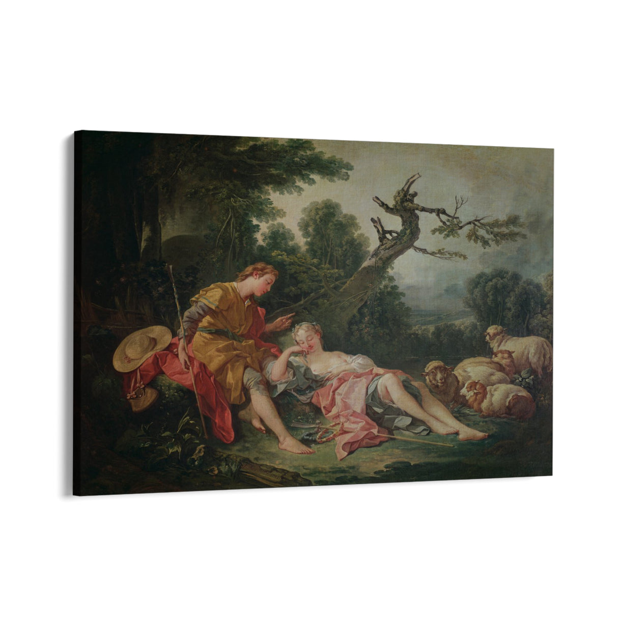 Quadro Stampa su Tela La pastorella addormentata, François Boucher - CupidoDesign