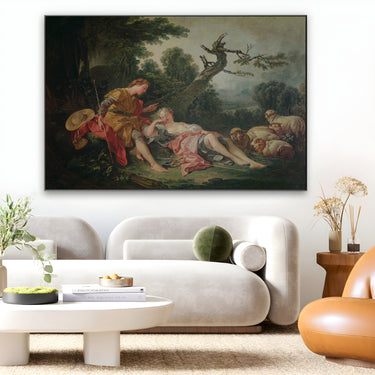 Quadro Stampa su Tela La pastorella addormentata, François Boucher - CupidoDesign
