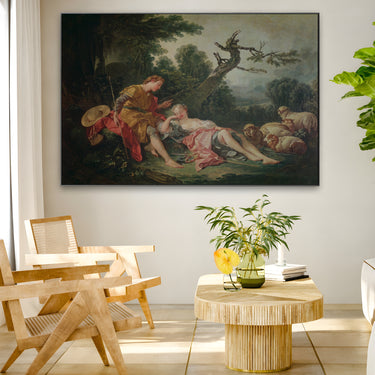 Quadro Stampa su Tela La pastorella addormentata, François Boucher - CupidoDesign