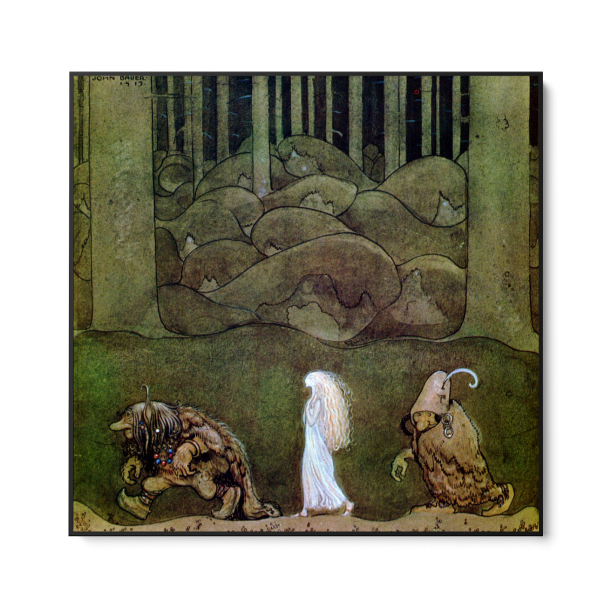 Quadro Stampa su Tela La principessa e i troll, John Bauer - CupidoDesign