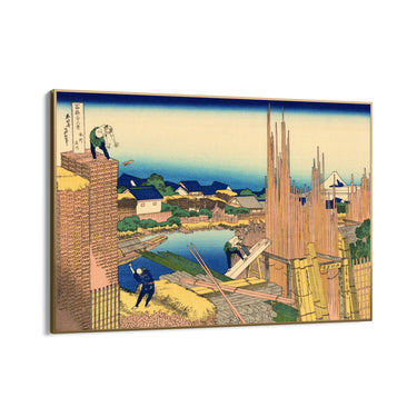 Quadro Stampa su Tela La segheria di Honjo, Katsushika Hokusai - CupidoDesign