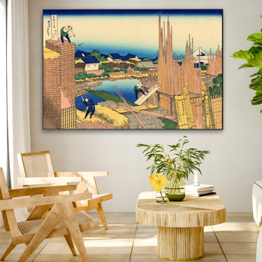 Quadro Stampa su Tela La segheria di Honjo, Katsushika Hokusai - CupidoDesign