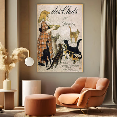 Quadro Stampa su Tela Latte ai Gatti, Théophile Steinlen - CupidoDesign
