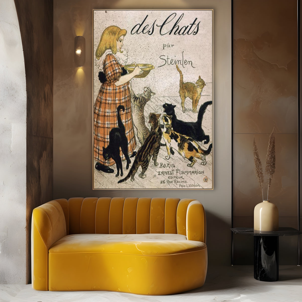Quadro Stampa su Tela Latte ai Gatti, Théophile Steinlen - CupidoDesign
