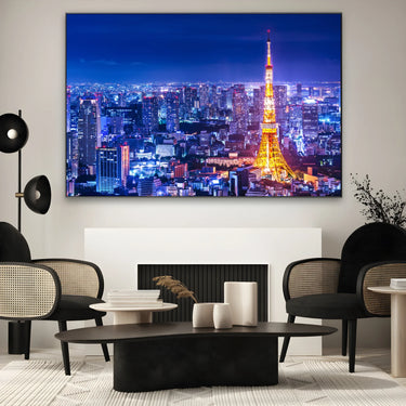 Quadro Stampa su Tela Luci della metropoli, Tokyo - CupidoDesign