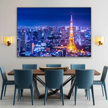 Quadro Stampa su Tela Luci della metropoli, Tokyo - CupidoDesign