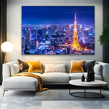 Quadro Stampa su Tela Luci della metropoli, Tokyo - CupidoDesign