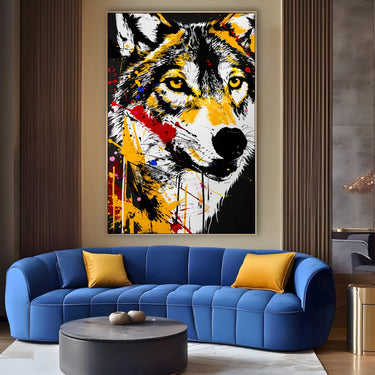 Quadro Stampa su Tela Lupo Dorato - CupidoDesign