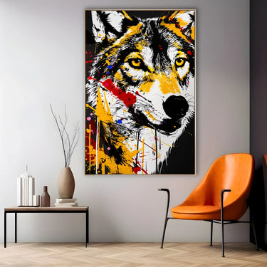 Quadro Stampa su Tela Lupo Dorato - CupidoDesign