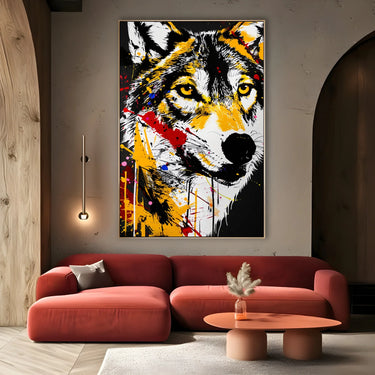 Quadro Stampa su Tela Lupo Dorato - CupidoDesign