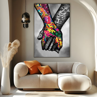 Quadro Stampa su Tela Mano nella mano - CupidoDesign