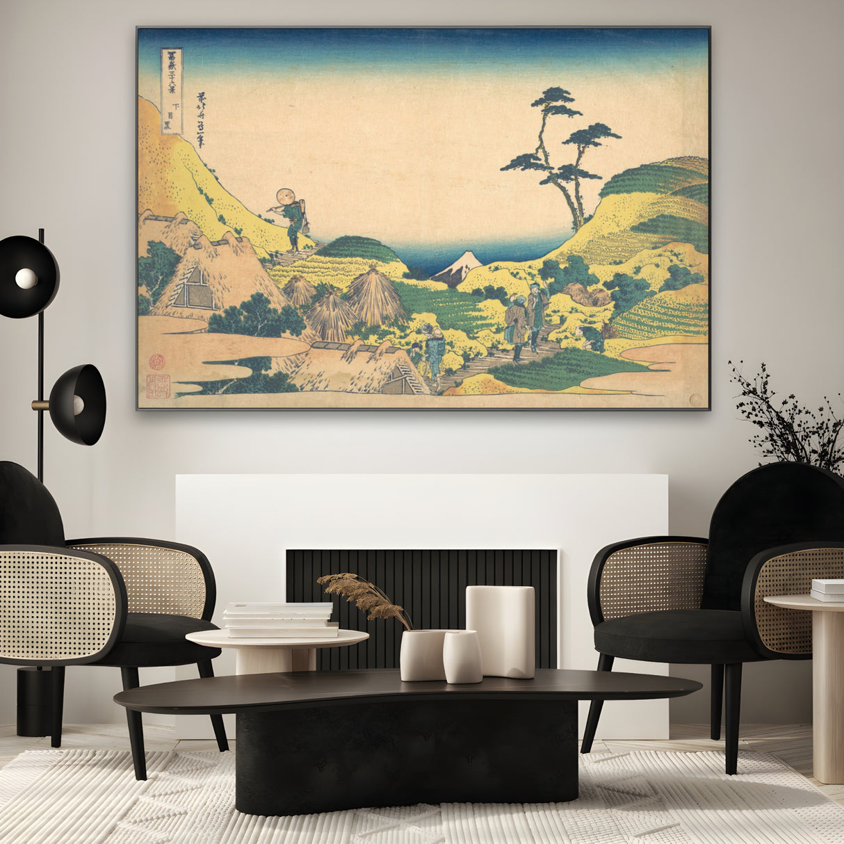 Quadro Stampa su Tela Meguro inferiore, Katsushika Hokusai - CupidoDesign