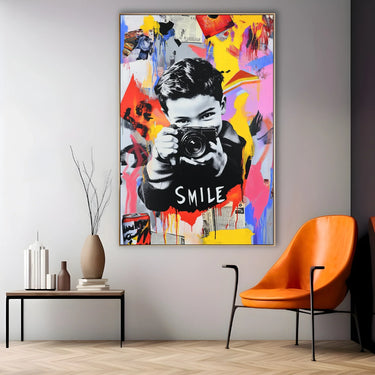 Quadro Stampa su Tela Memoria Pop - Smile - CupidoDesign
