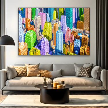 Quadro Stampa su Tela Metropoli Arcobaleno - CupidoDesign
