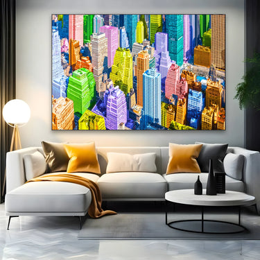 Quadro Stampa su Tela Metropoli Arcobaleno - CupidoDesign