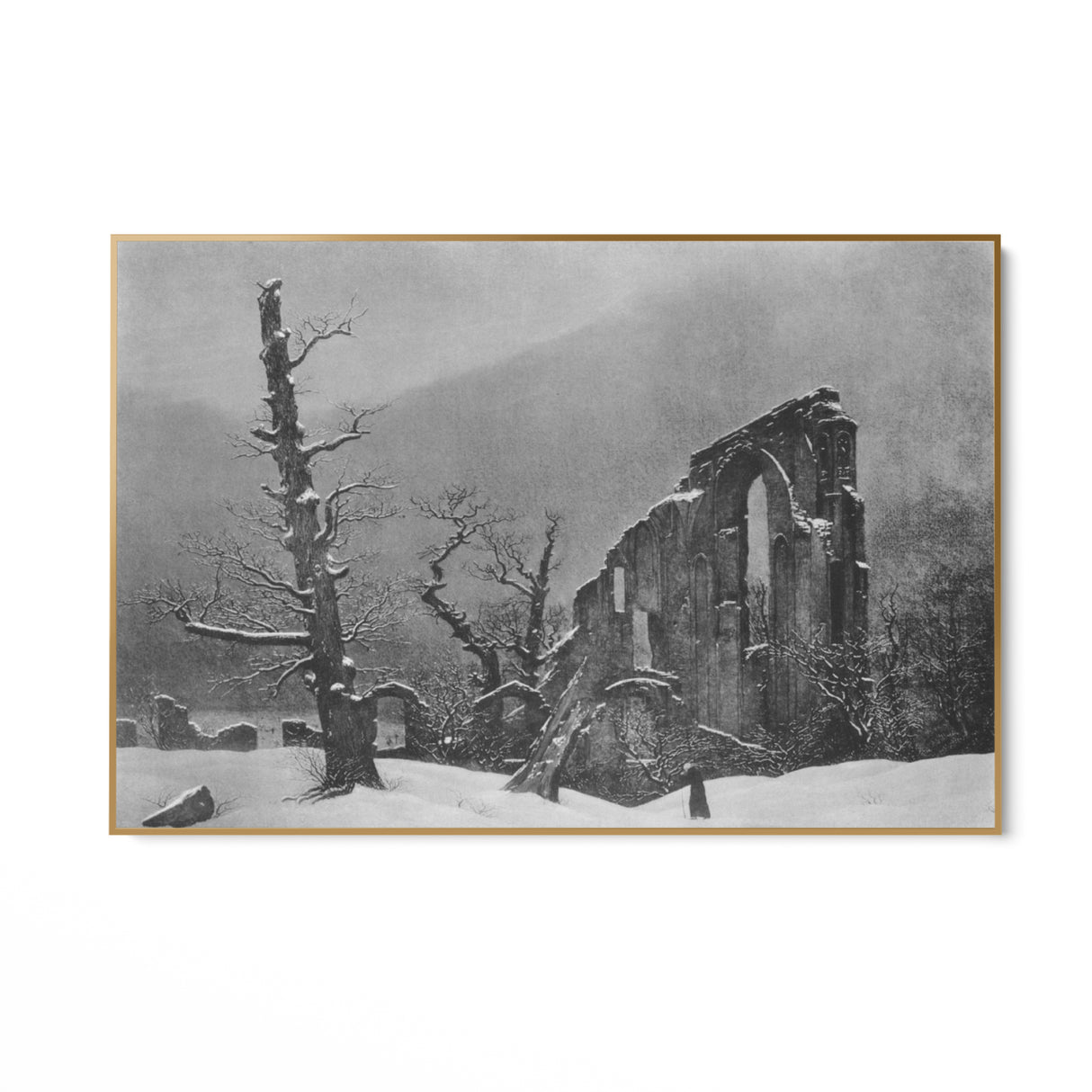 Quadro Stampa su Tela Monaco nella Neve, Caspar David Friedrich - CupidoDesign