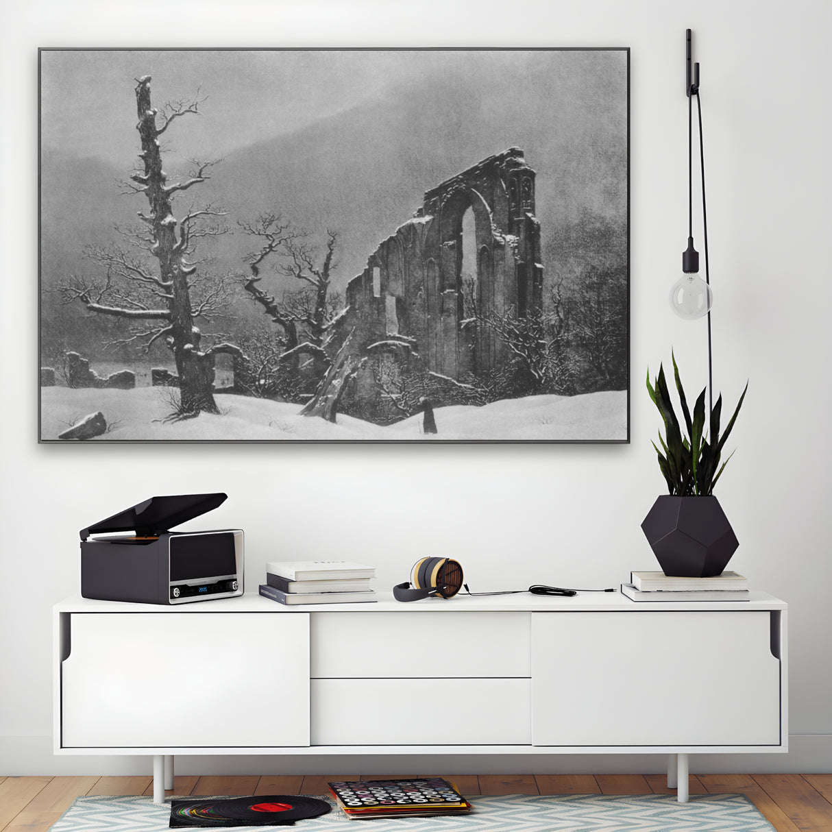 Quadro Stampa su Tela Monaco nella Neve, Caspar David Friedrich - CupidoDesign