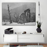 Quadro Stampa su Tela Monaco nella Neve, Caspar David Friedrich - CupidoDesign