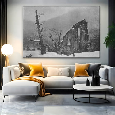Quadro Stampa su Tela Monaco nella Neve, Caspar David Friedrich - CupidoDesign