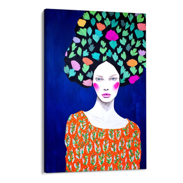 Quadro Stampa su Tela Musa Incoronata di Fiori - CupidoDesign