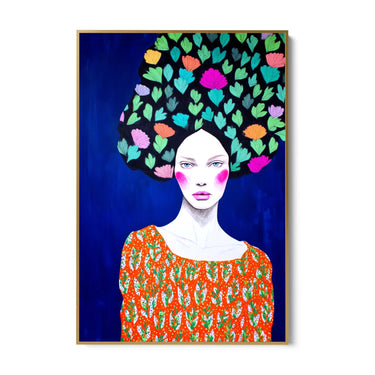 Quadro Stampa su Tela Musa Incoronata di Fiori - CupidoDesign