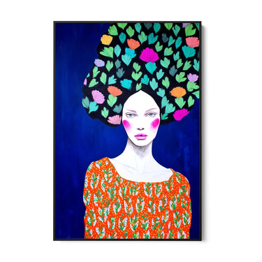 Quadro Stampa su Tela Musa Incoronata di Fiori - CupidoDesign