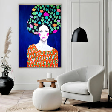 Quadro Stampa su Tela Musa Incoronata di Fiori - CupidoDesign