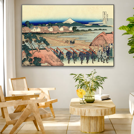 Quadro Stampa su Tela Nakahara nella provincia di Sagami, Katsushika Hokusai - CupidoDesign