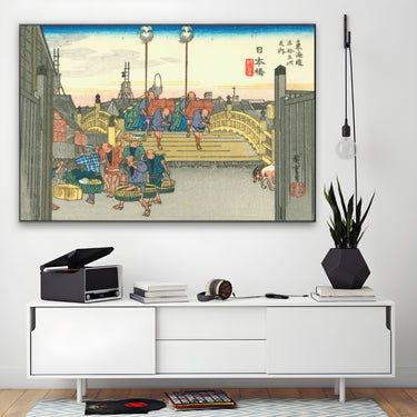 Quadro Stampa su Tela Nihonbashi, Le cinquantatré stazioni del Tōkaidō, Utagawa Hiroshige - CupidoDesign