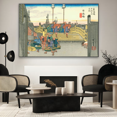 Quadro Stampa su Tela Nihonbashi, Le cinquantatré stazioni del Tōkaidō, Utagawa Hiroshige - CupidoDesign