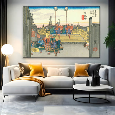 Quadro Stampa su Tela Nihonbashi, Le cinquantatré stazioni del Tōkaidō, Utagawa Hiroshige - CupidoDesign