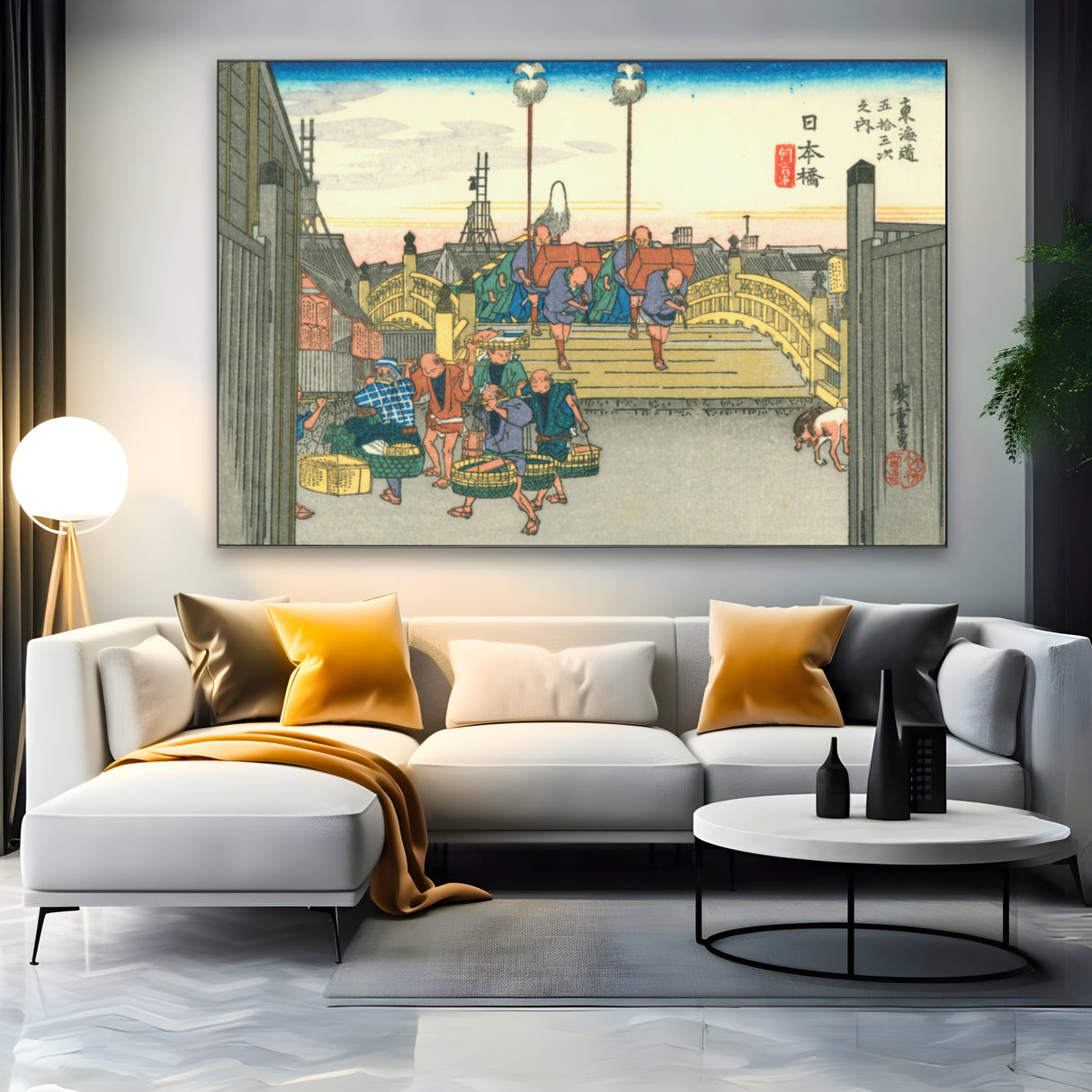 Quadro Stampa su Tela Nihonbashi, Le cinquantatré stazioni del Tōkaidō, Utagawa Hiroshige - CupidoDesign