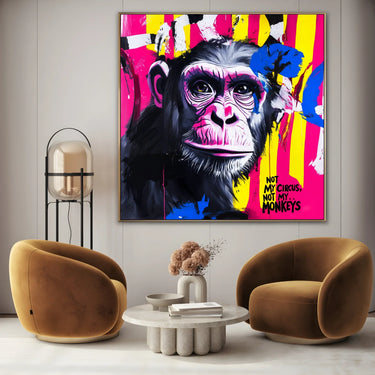 Quadro Stampa su Tela Not my circus, not my monkeys - CupidoDesign