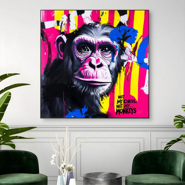 Quadro Stampa su Tela Not my circus, not my monkeys - CupidoDesign