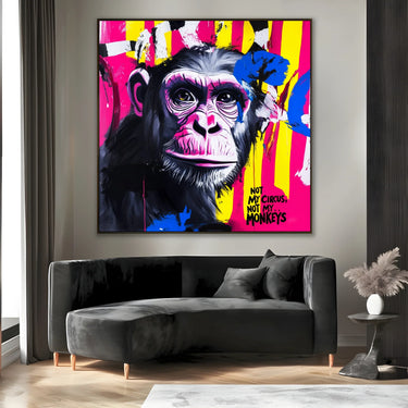 Quadro Stampa su Tela Not my circus, not my monkeys - CupidoDesign