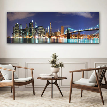 Quadro Stampa su Tela Notte Aurea, New York - CupidoDesign
