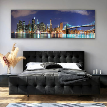 Quadro Stampa su Tela Notte Aurea, New York - CupidoDesign