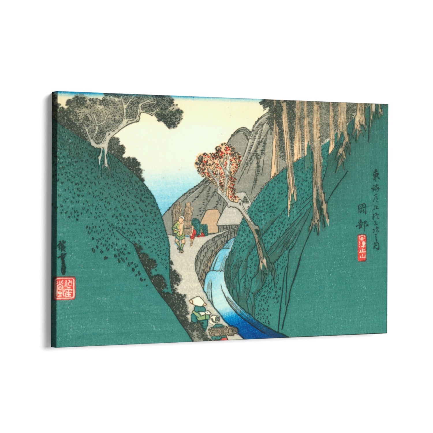 Quadro Stampa su Tela Okabe, Le cinquantatré stazioni del Tōkaidō, Utagawa Hiroshige - CupidoDesign