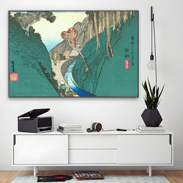 Quadro Stampa su Tela Okabe, Le cinquantatré stazioni del Tōkaidō, Utagawa Hiroshige - CupidoDesign